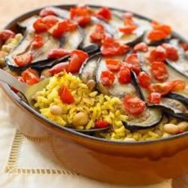 recetas Arroz Integral Y Salvaje Vegetariano Al Horno Con Berenjena