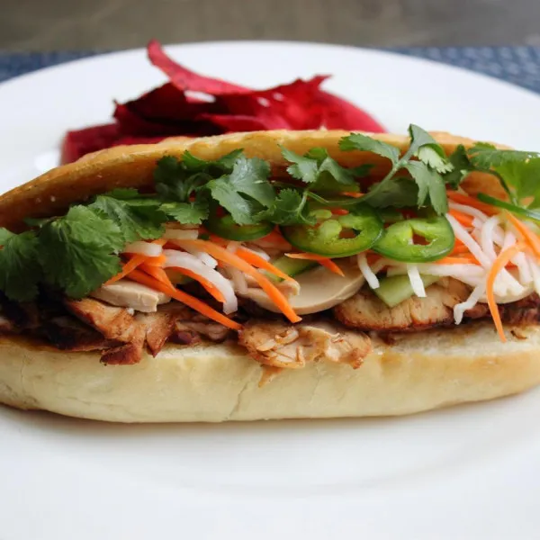 receta Rôti de porc Banh Mi (sandwich vietnamien)