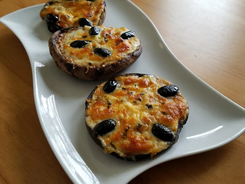 receta Champignons portobello style pizza