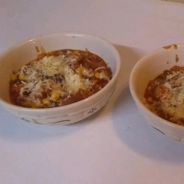 receta Chili Tex-Mex à la dinde avec haricots noirs, maïs et courge musquée