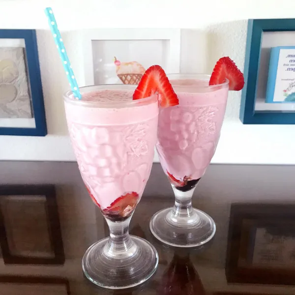 receta Délicieux smoothie aux fraises