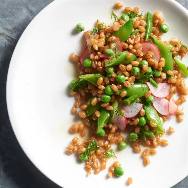 receta Salade de blÃ© aux petits pois, radis et aneth