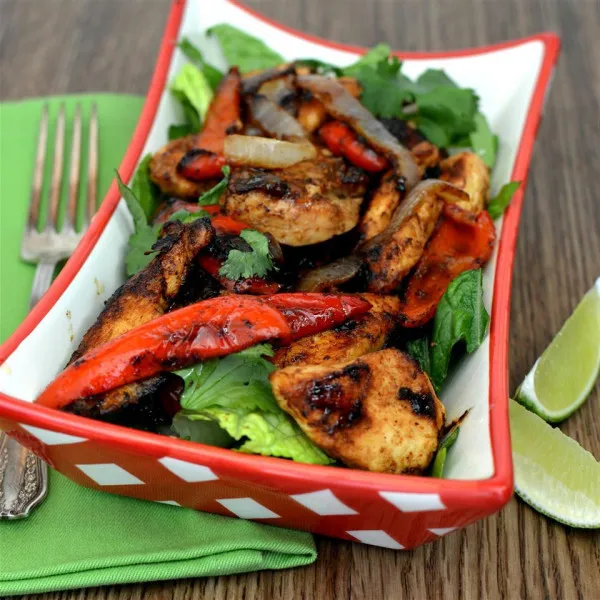 receta Salade de fajitas au poulet grillé