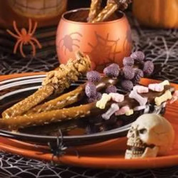 receta Pretzels Bañados En Chocolate Spook-tacular