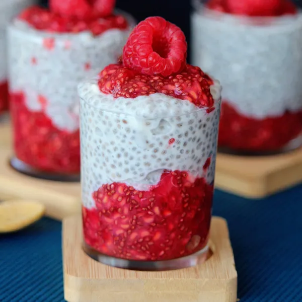 receta Pouding au chia et aux framboises