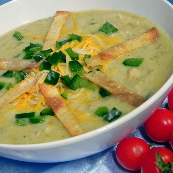 receta Soupe poblano style restaurant avec fromage