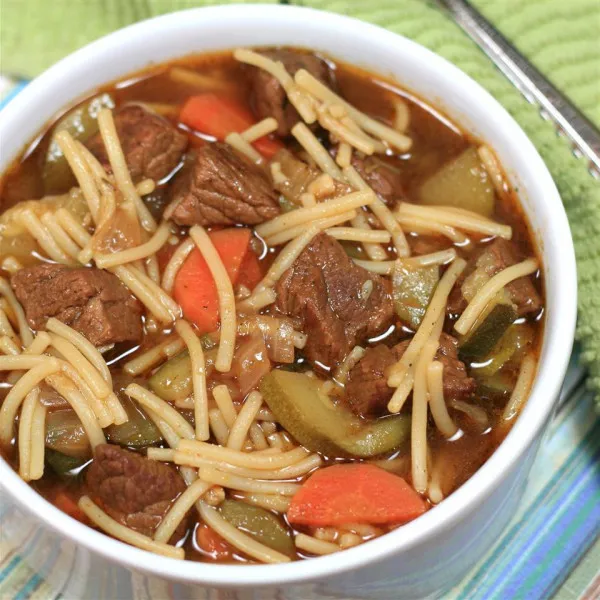 receta Sopa De Fideos Con Carne Peruana (Sopa Criolla)