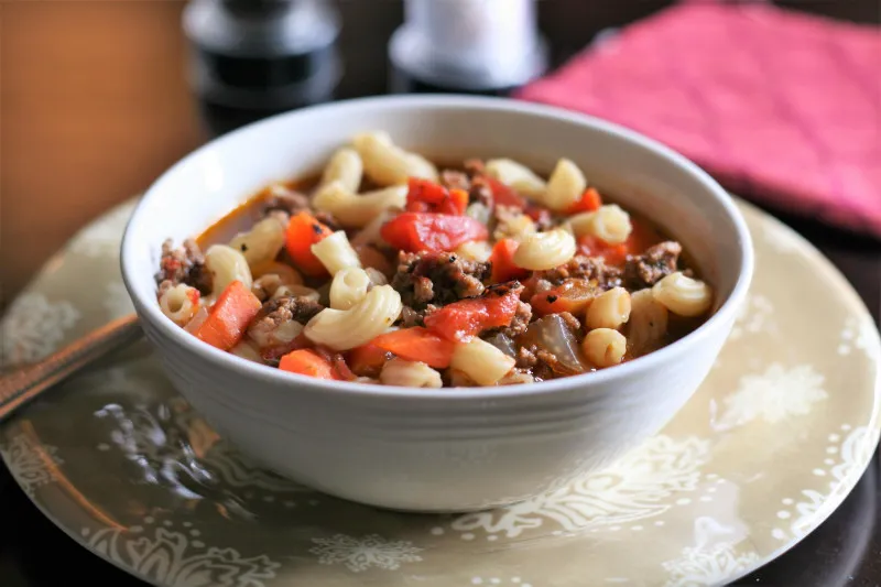 receta Sopa De Hamburguesa Con Macarrones