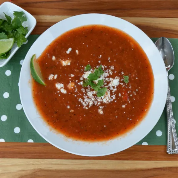 recetas Sopa De Tomates Y Pimientos Asados ​​al Fuego