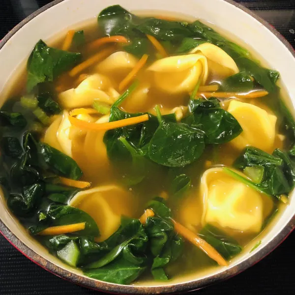 recetas Sopa De Tortellini De Espinacas