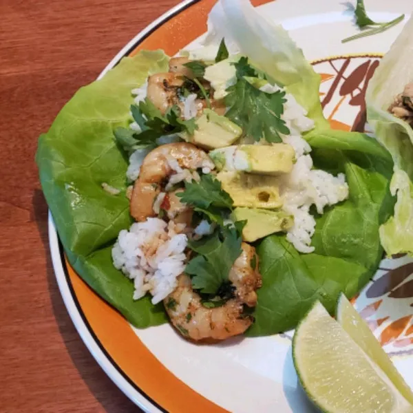 receta Mojito Shrimp Lettuce Wraps